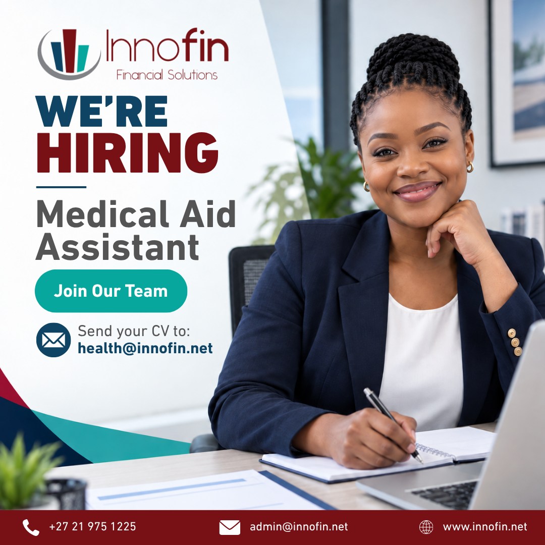 𝐀𝐫𝐞 𝐘𝐨𝐮 𝐖𝐡𝐚𝐭 𝐖𝐞 𝐚𝐫𝐞 𝐋𝐨𝐨𝐤𝐢𝐧𝐠 𝐅𝐨𝐫?

We are looking for a proactive and organised Medical Aid Assistant to join our team.

The ideal candidate will support our brokers and administrators with day-to-day policy management, client service, and underwriting administration.

𝐊𝐞𝐲 𝐑𝐞𝐬𝐩𝐨𝐧𝐬𝐢𝐛𝐢𝐥𝐢𝐭𝐢𝐞𝐬:
Assist with quotations, policy amendments
Handle client queries professionally and efficiently
Maintain accurate documentation and policy records
Liaise with insurers and service providers
Provide general administrative support to the medical aid team

𝐑𝐞𝐪𝐮𝐢𝐫𝐞𝐦𝐞𝐧𝐭𝐬:
Matric certification
RE5 and relevant qualification (advantageous)
Experience in medical aid administration
High attention to detail and ability to work under pressure
Computer literate (industry systems an advantage)
Positive attitude and willingness to learn

All CV's can be sent to health@innofin.net