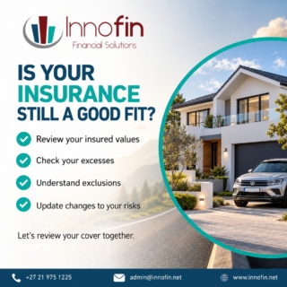 Your life changes. Does your insurance keep up?

Home improvements, new purchases or changes in how you use your vehicle are good reasons to review your cover.

Let’s look at your insured values, excesses and exclusions together, so you understand your policy and whether it still suits your needs.

Contact Innofin Financial Solutions:
📞 +27 21 975 1225
✉️ admin@innofin.net
🌐 www.innofin.net

#InsuranceReview #ShortTermInsurance #Innofin